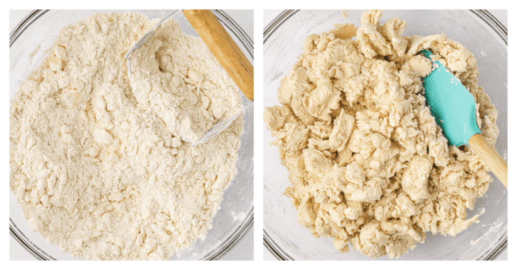 pie dough being made in a bowl