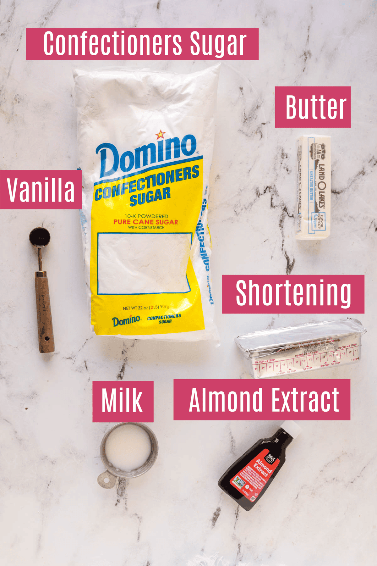 ingredients for sugar cookie frosting