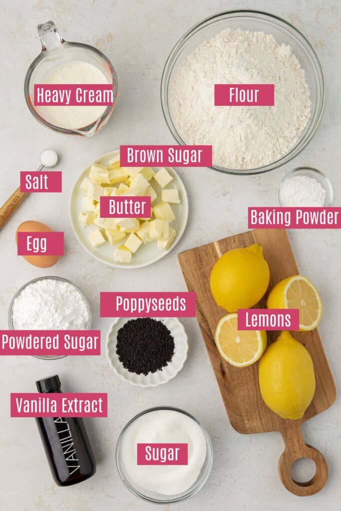 lemon poppyseed scone ingredients