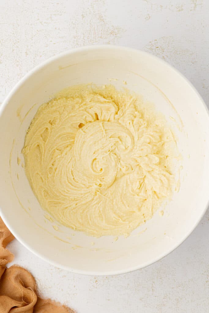 cinnamon roll cookie dough in a bowl