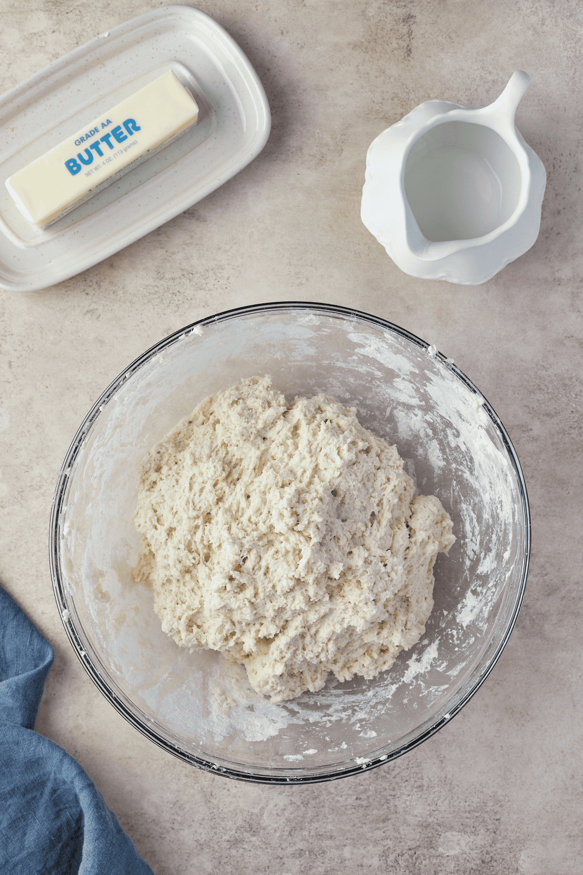 unbaked dough in a medium bowl