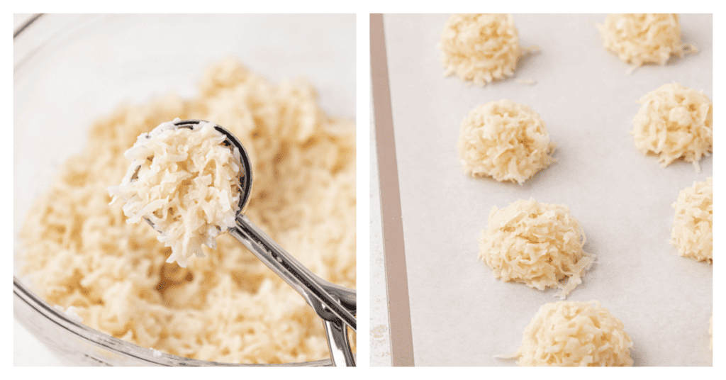 cookie scoop scooped coconut macaroon