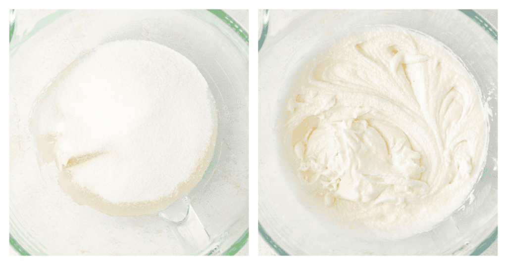 butter, sugar and oil creamed together in bowl