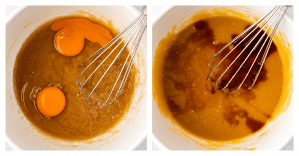 eggs and vanilla mixed into a bowl