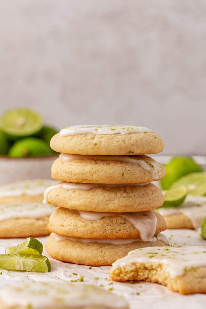 a stack of key lime cookies