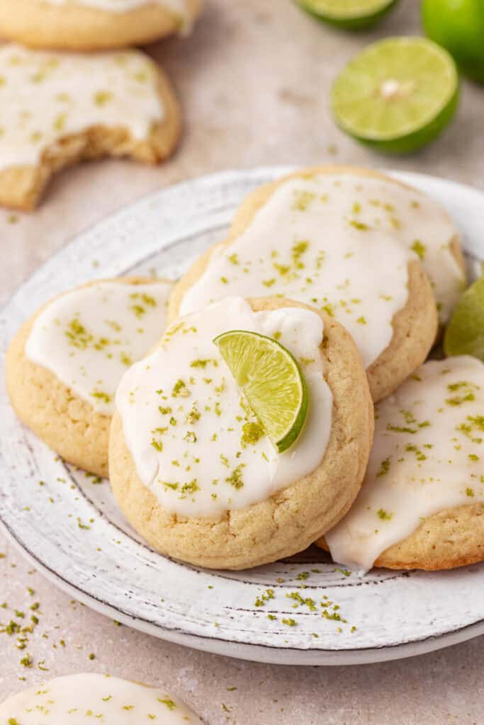 plate of key lime cookies