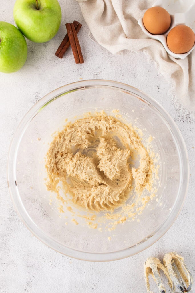 butter and sugars creamed togther