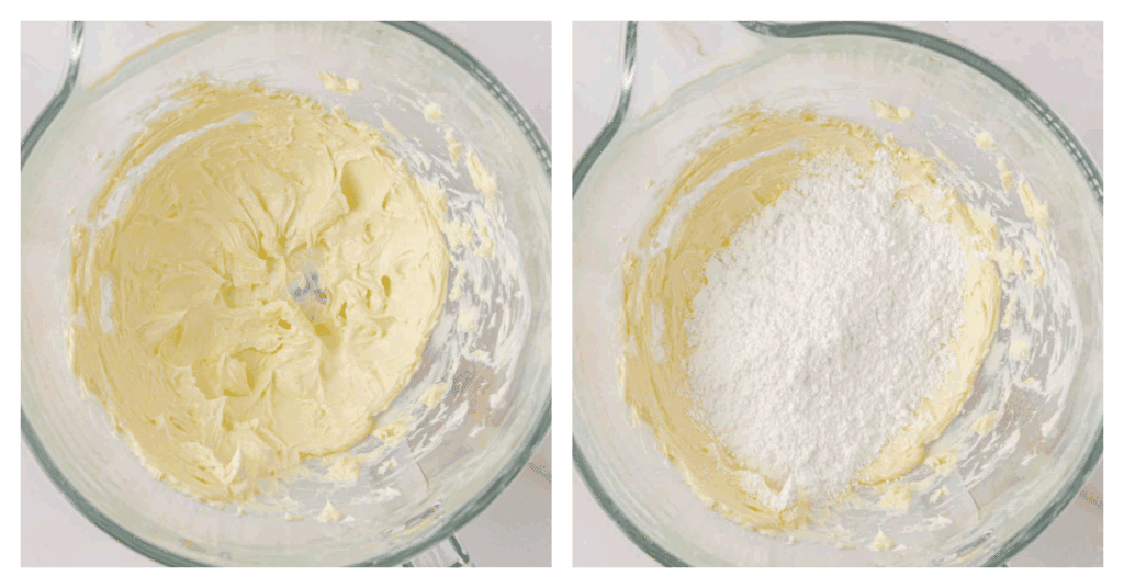butter and powdered sugar mixed together