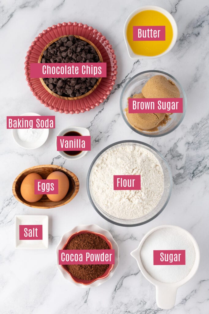 double chocolate chip cookies ingredients