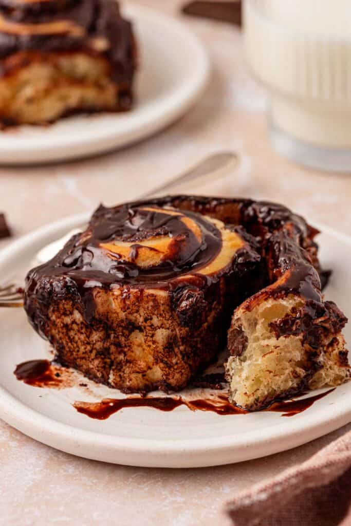 chocolate roll pulled apart
