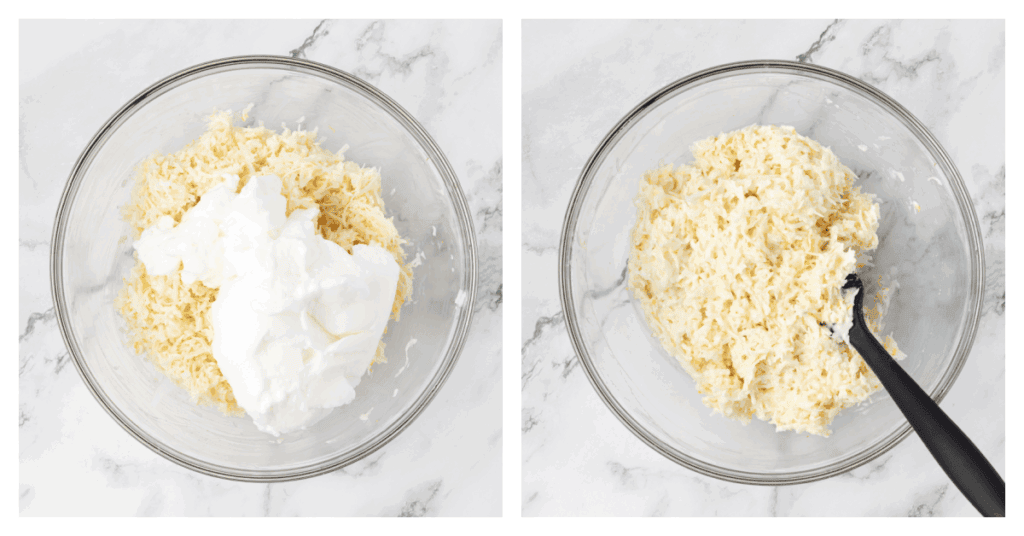 egg whites mixed into coconut macaroon mixture