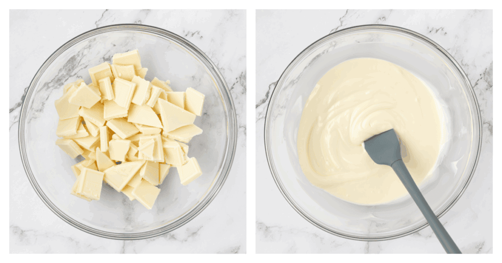 white chocolate melted in a bowl