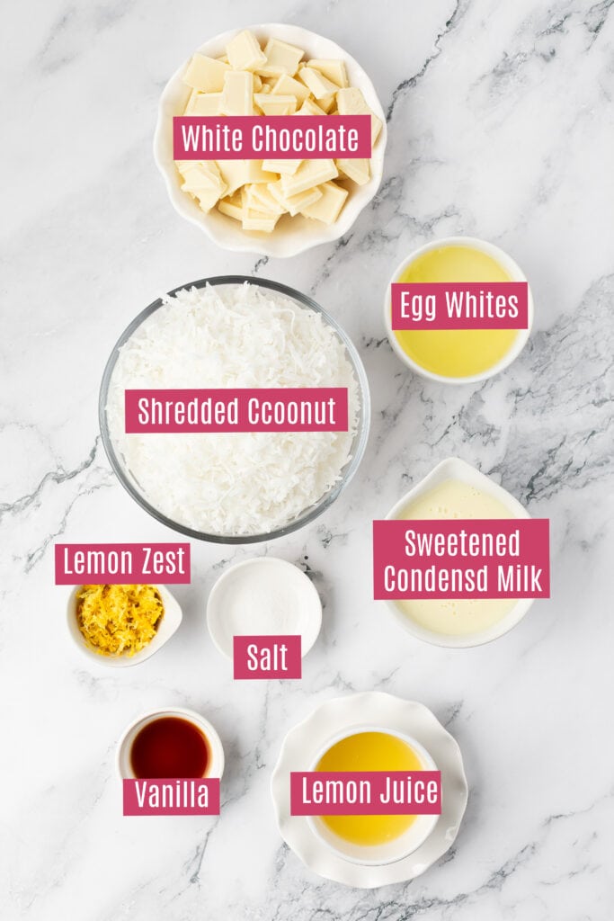 lemon coconut macaroon ingredients